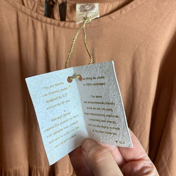 ELF HANDMADE long sleeve Thalia tiered midi dress - Picture 10 of 10